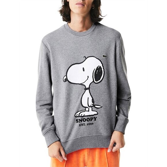 Lacoste Tops - Lacoste X Peanuts Snoopy Graphic Fleece Sweatshirt Gray Unisex L NWT